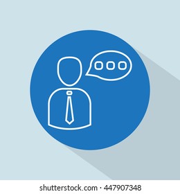 Line icon-businessman talking