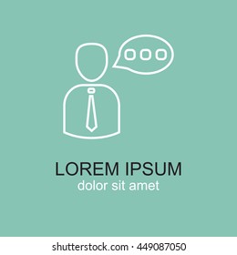 Line icon-businessman talking