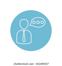 Line icon-businessman talking
