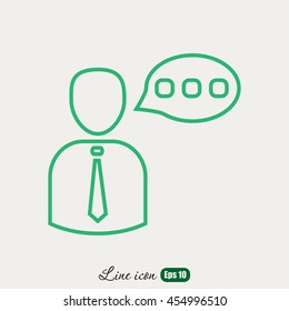 Line icon-businessman talking