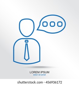 Line icon-businessman talking