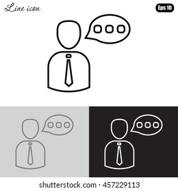 Line icon-businessman talking