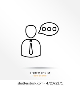 Line icon-businessman talking