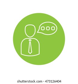 Line icon-businessman talking