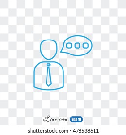 Line icon-businessman talking