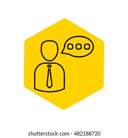 Line icon-businessman talking