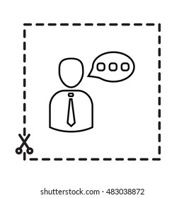 Line icon-businessman talking