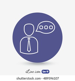 Line icon-businessman talking