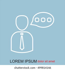 Line icon-businessman talking