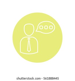 Line icon-businessman talking