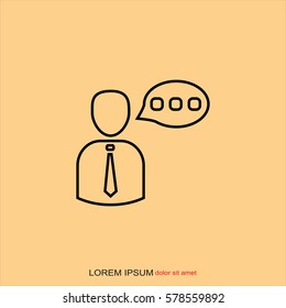 Line icon-businessman talking