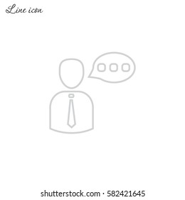 Line icon-businessman talking