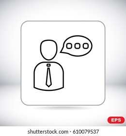Line icon-businessman talking