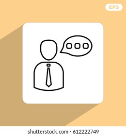 Line icon-businessman talking
