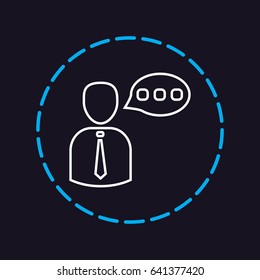 Line icon-businessman talking