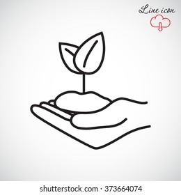 Line icon-hand sprout