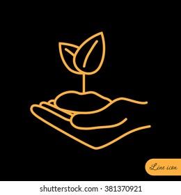 Line icon-hand sprout