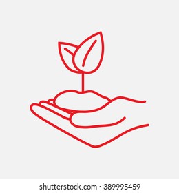 Line icon-hand sprout