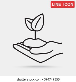 Line icon-hand sprout