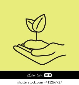 Line icon-hand sprout