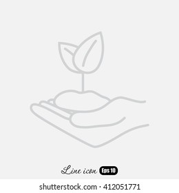 Line icon-hand sprout