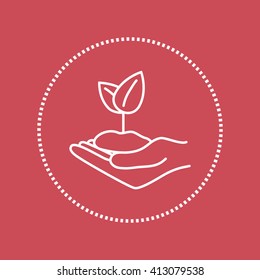 Line icon-hand sprout