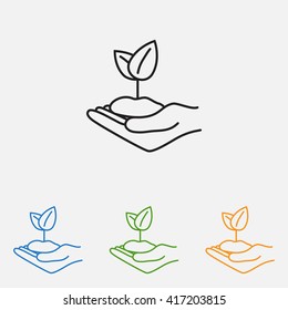 Line icon-hand sprout