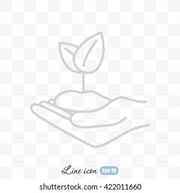 Line icon-hand sprout