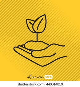 Line icon-hand sprout