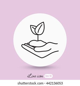 Line icon-hand sprout