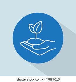 Line icon-hand sprout