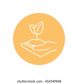 Line icon-hand sprout