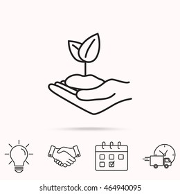 Line icon-hand sprout