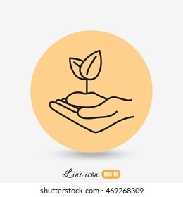 Line icon-hand sprout