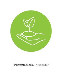 Line icon-hand sprout