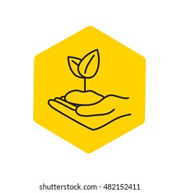 Line icon-hand sprout