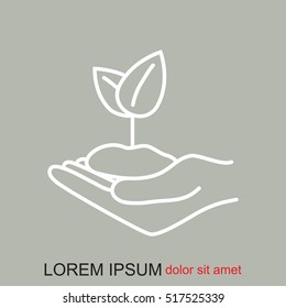 Line icon-hand sprout
