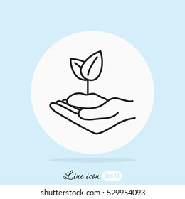 Line icon-hand sprout
