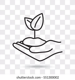 Line icon-hand sprout