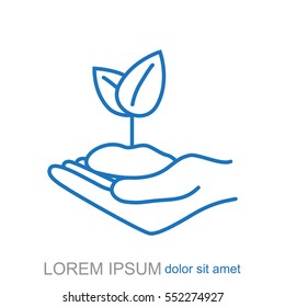 Line icon-hand sprout
