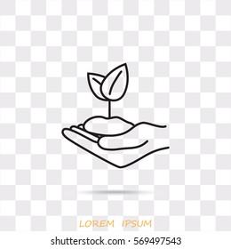 Line icon-hand sprout
