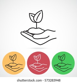Line icon-hand sprout