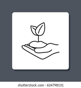 Line icon-hand sprout