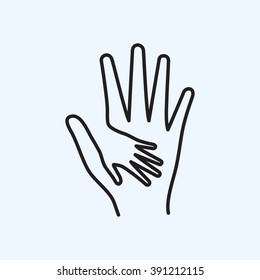 Line icon-Helping Hands