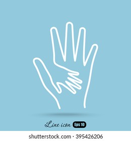 Line icon-Helping Hands