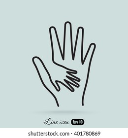 Line icon-Helping Hands