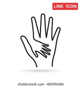 Line icon-Helping Hands