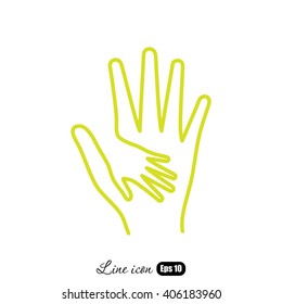 Line icon-Helping Hands