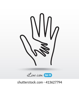 Line icon-Helping Hands