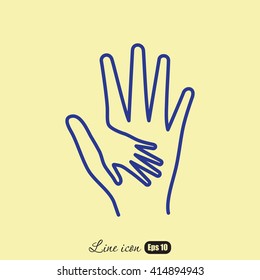 Line icon-Helping Hands